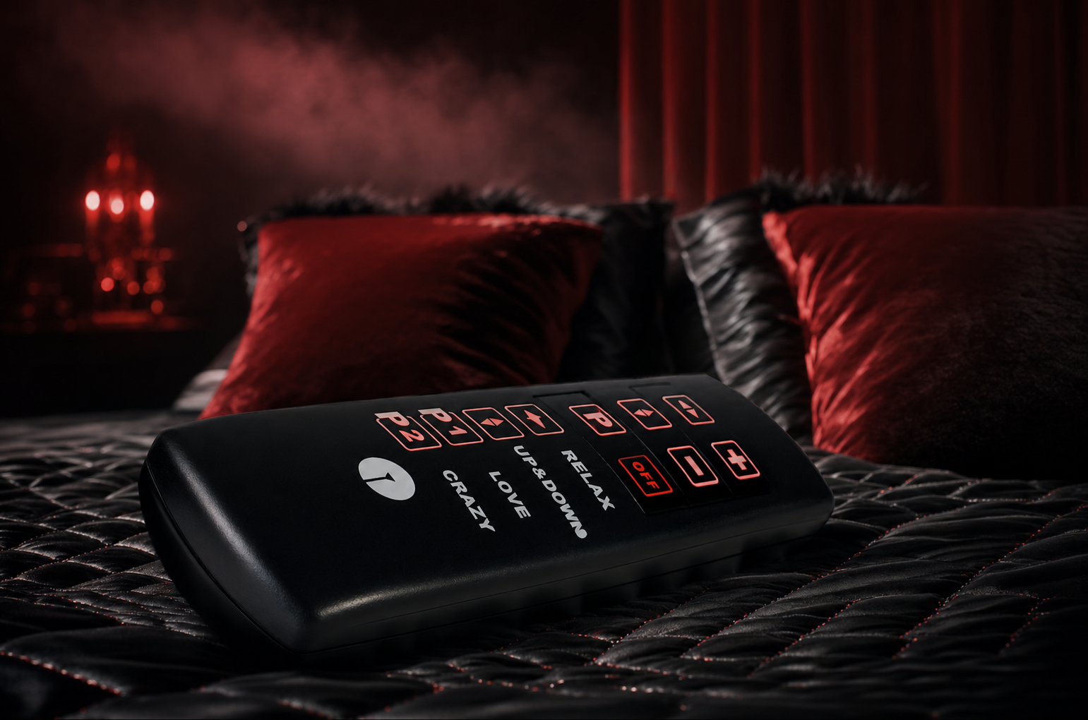 Mando a distancia — programas Relax, Up&Down, Love y Crazy con control de intensidad